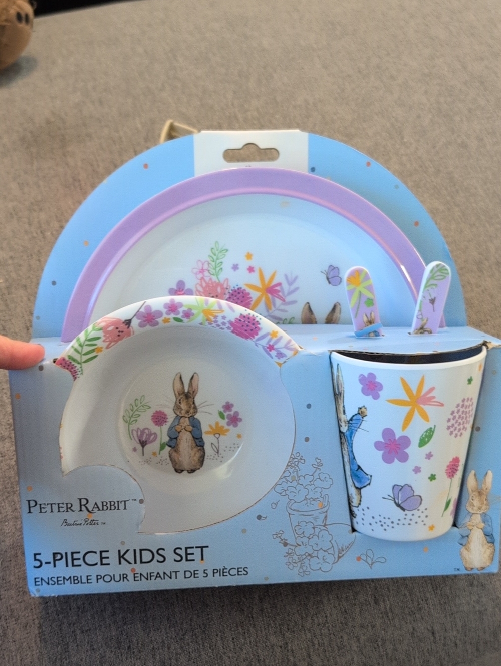 Kids 5-Piece Dinner Set - Pastel Blue & Purple